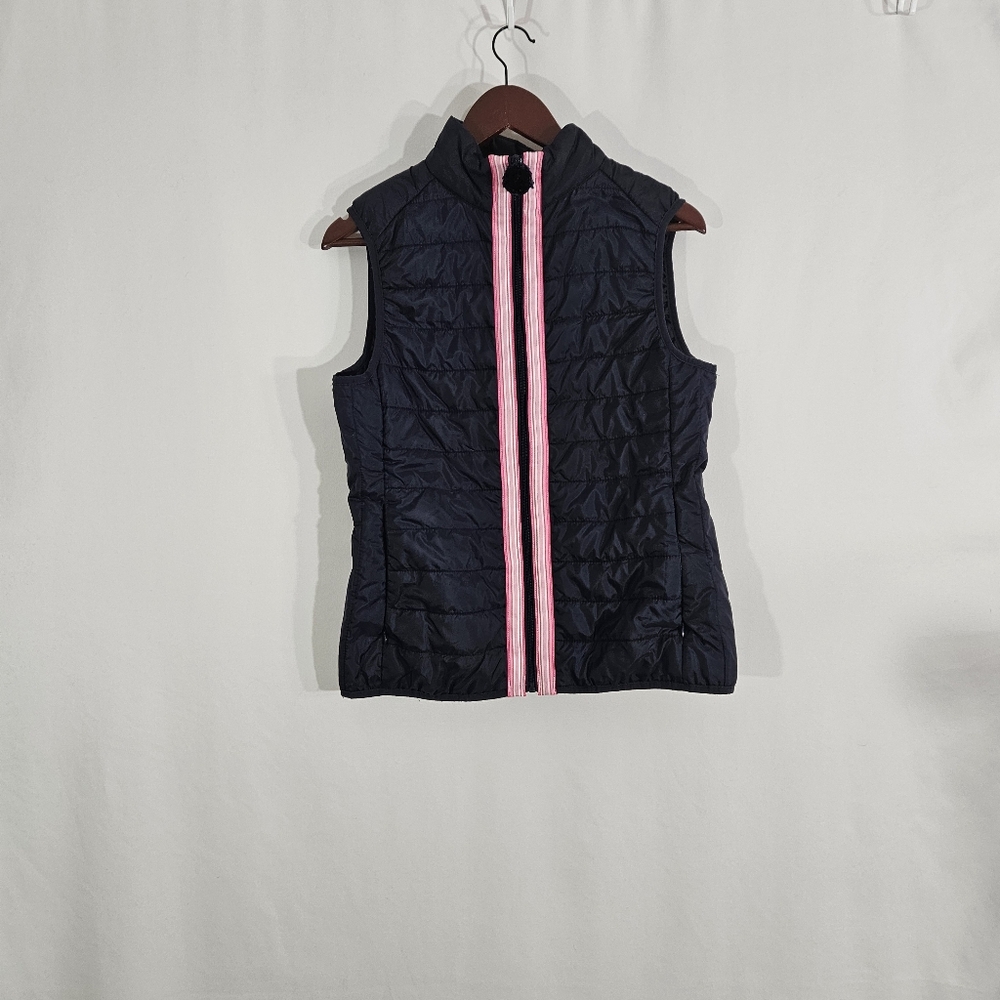 Pearly Vine Warm Logik Blue And Pink Winter Vest Womens Size Small
